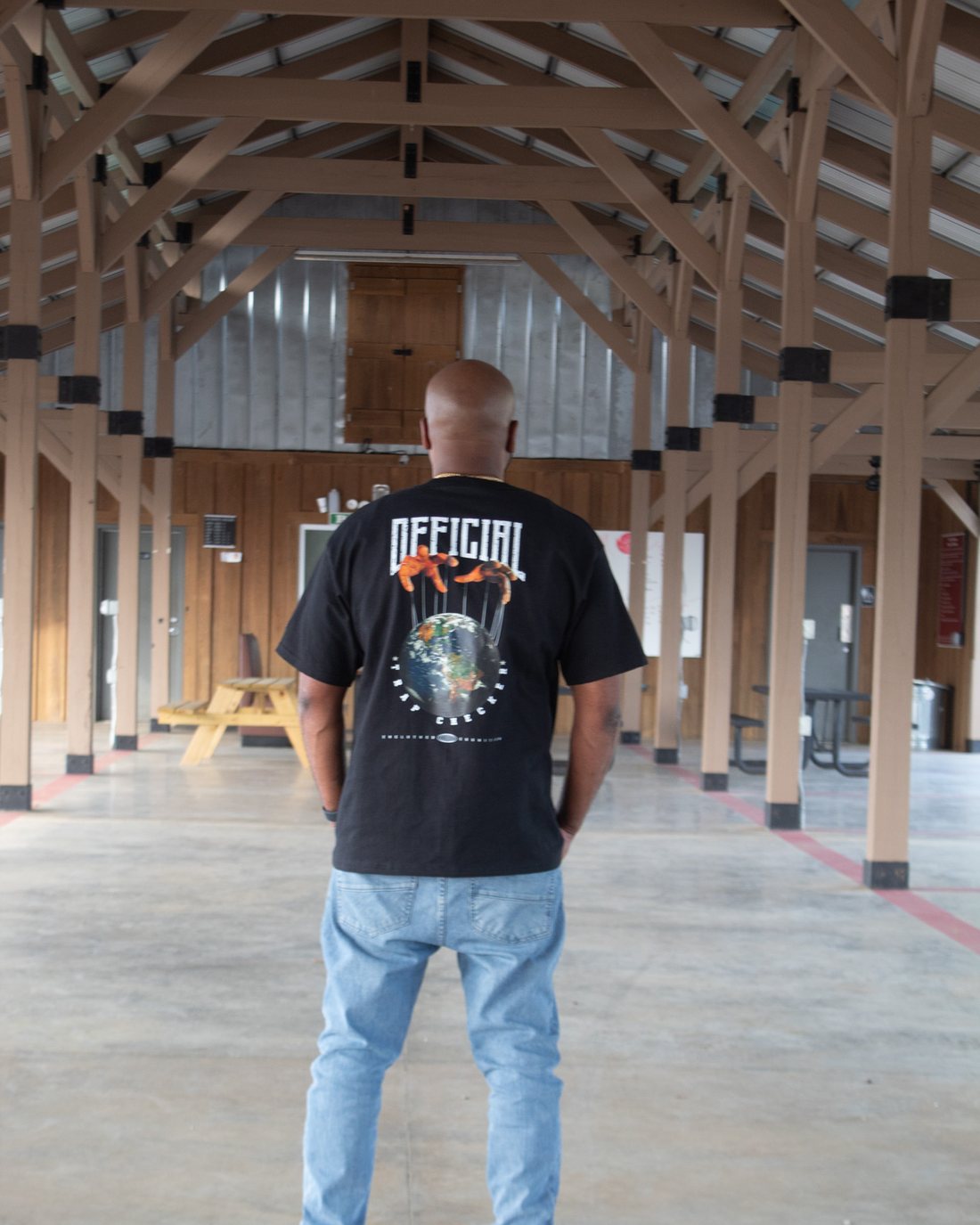 Official Trap Checker Black Back Tee