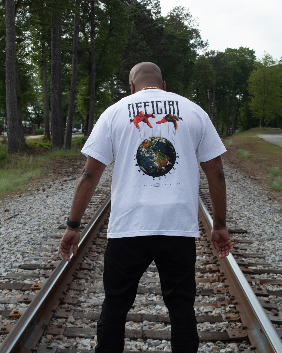 Official Trap Checker White Back Tee
