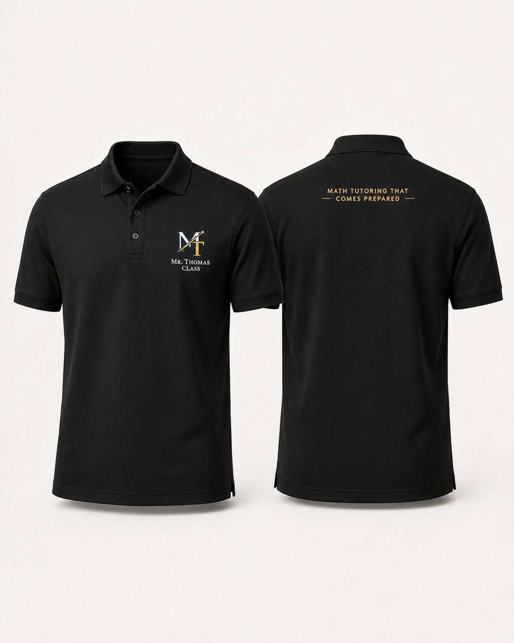 MRThomasClass black polo apparel mockup