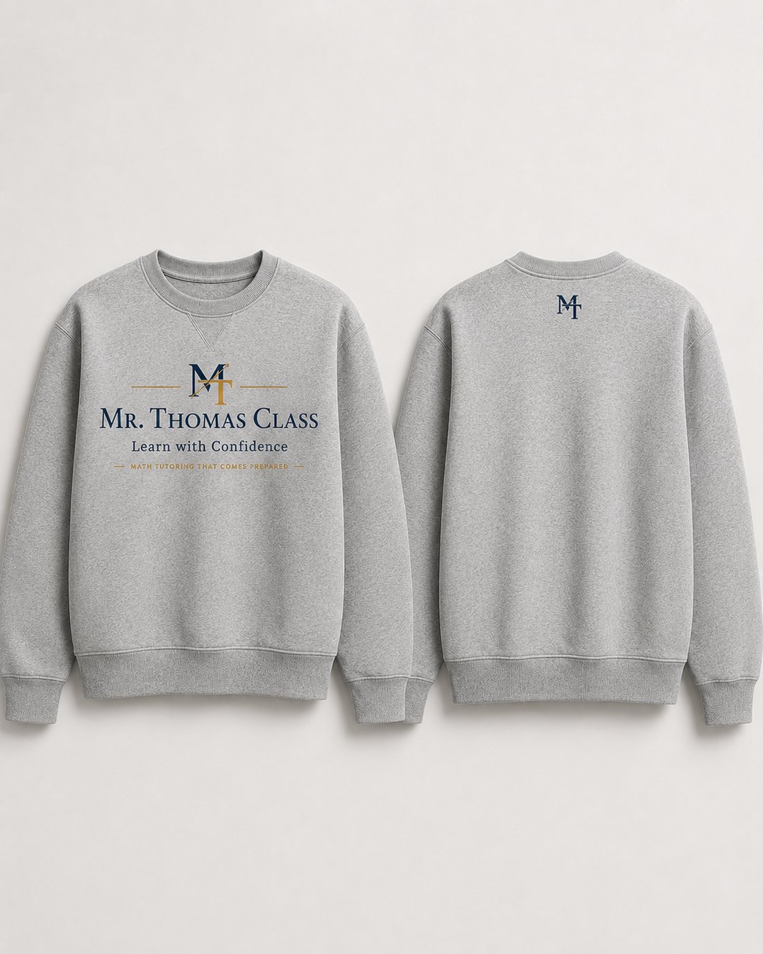 MRThomasClass gray sweatshirt apparel mockup