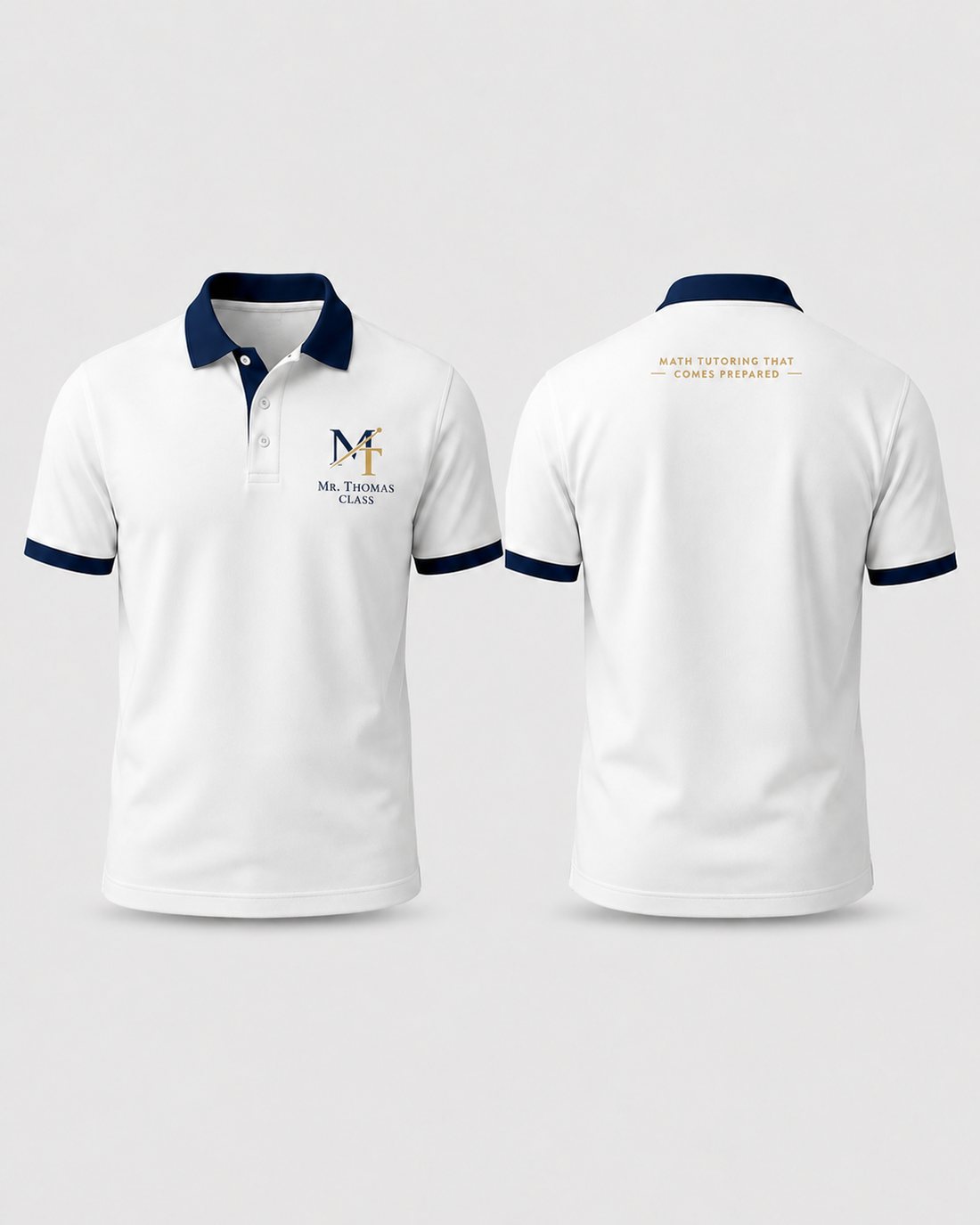 MRThomasClass white polo apparel mockup